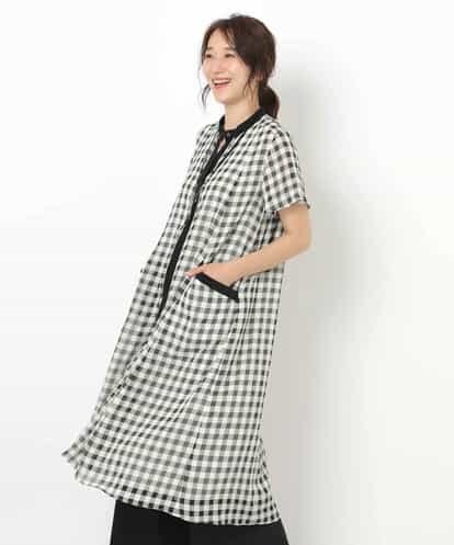 RBEGN11290 HIROKO BIS 【洗濯機で洗える】シルックサッカーチェックドレス