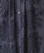 RBEGQ17330 HIROKO BIS(ヒロコ ビス) 【洗える】コットンローン刺繍シャツワンピース ネイビー