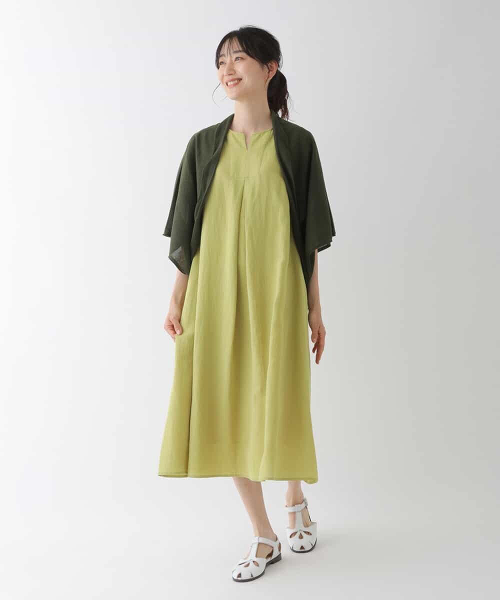 RBEGT03360 HIROKO BIS(ヒロコ ビス) 【洗濯機で洗える】ドライタッチAラインワンピース イエロー
