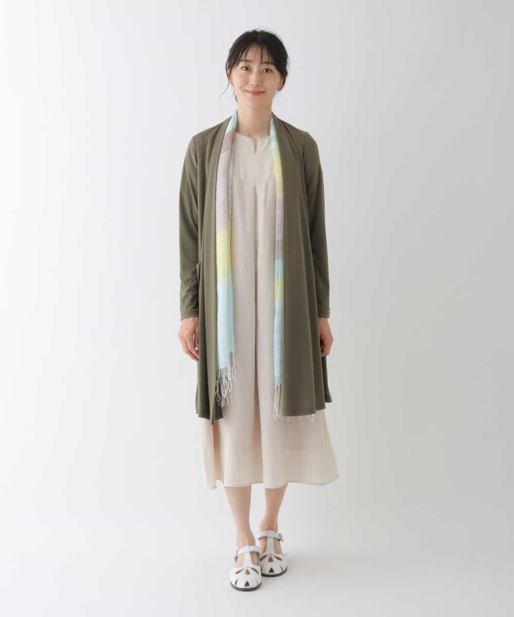 RBEGT03360 HIROKO BIS(ヒロコ ビス) 【洗濯機で洗える】ドライタッチAラインワンピース ベージュ