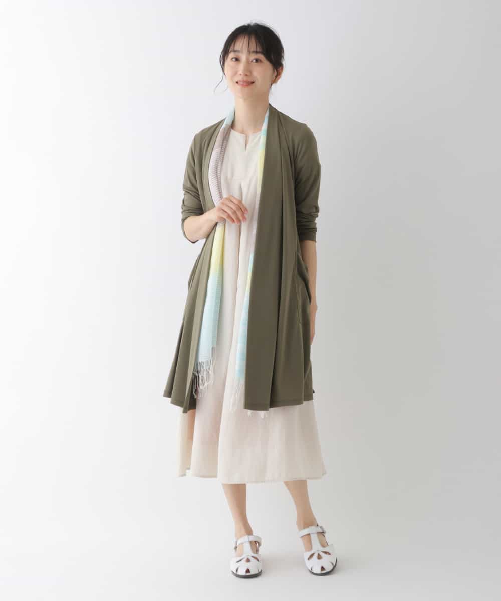 RBEGT03360 HIROKO BIS(ヒロコ ビス) 【洗濯機で洗える】ドライタッチAラインワンピース ベージュ