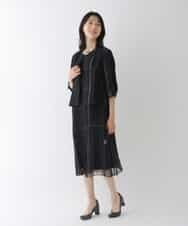 RBEGT10430 HIROKO BIS(ヒロコ ビス) チェックジャカードシアーワンピース ブラック