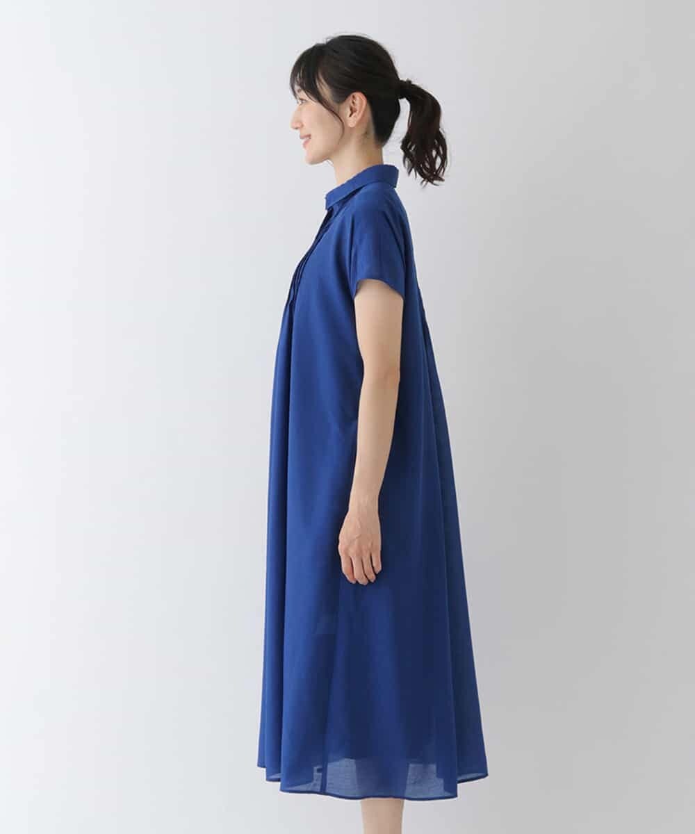 RBEHS11340 HIROKO BIS(ヒロコ ビス) 【洗濯機で洗える】【洗濯機で洗える】ピンタックエアリーワンピース ブルー