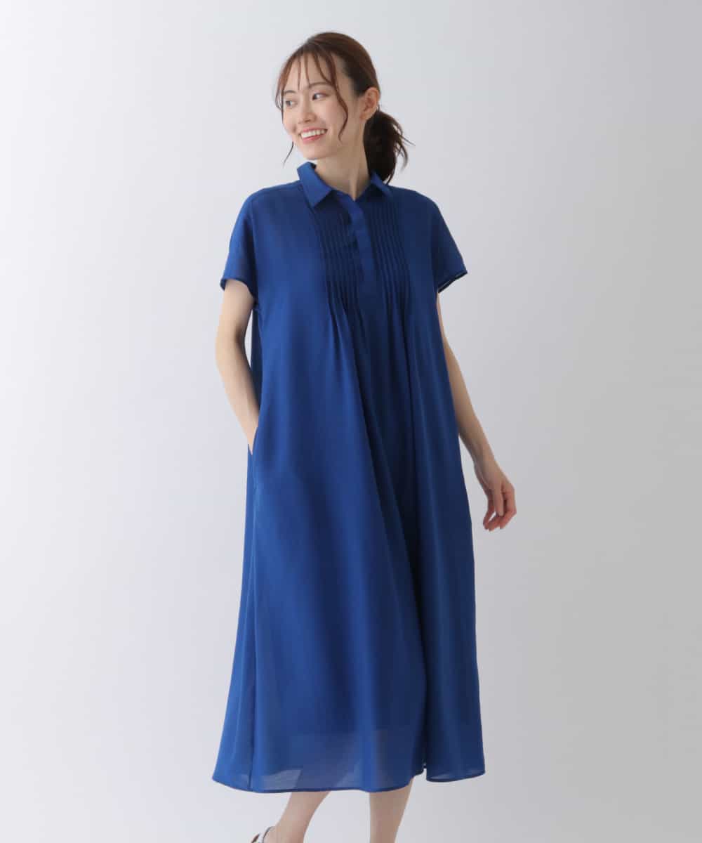RBEHS11340 HIROKO BIS 【洗濯機で洗える】ピンタックエアリーワンピース