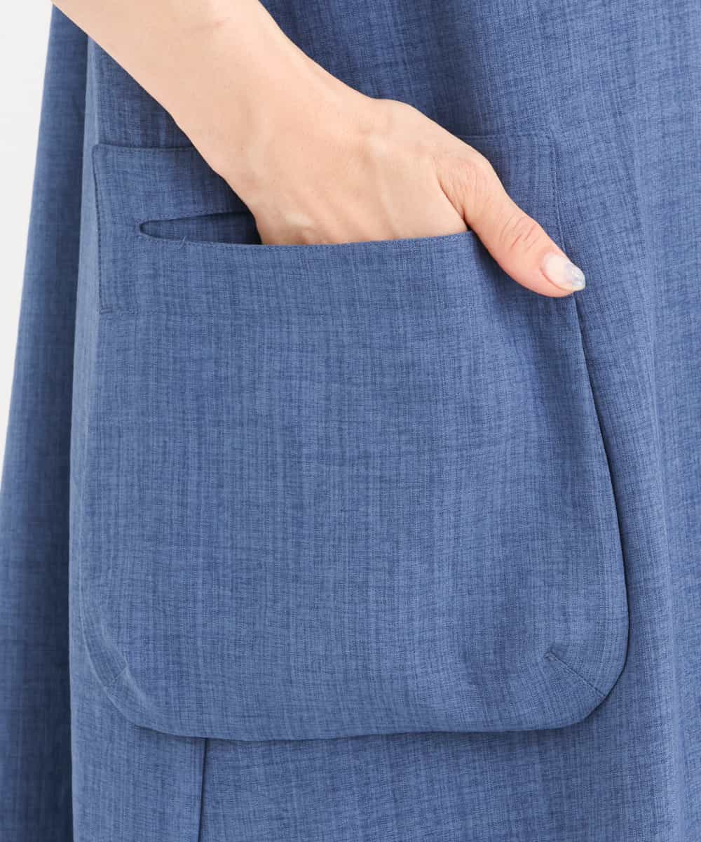 美品 Theory リネン混 シャツワンピース ウォッシャブル ネイビー 美品 Theory リネン混 シャツワンピース ウォッシャブル