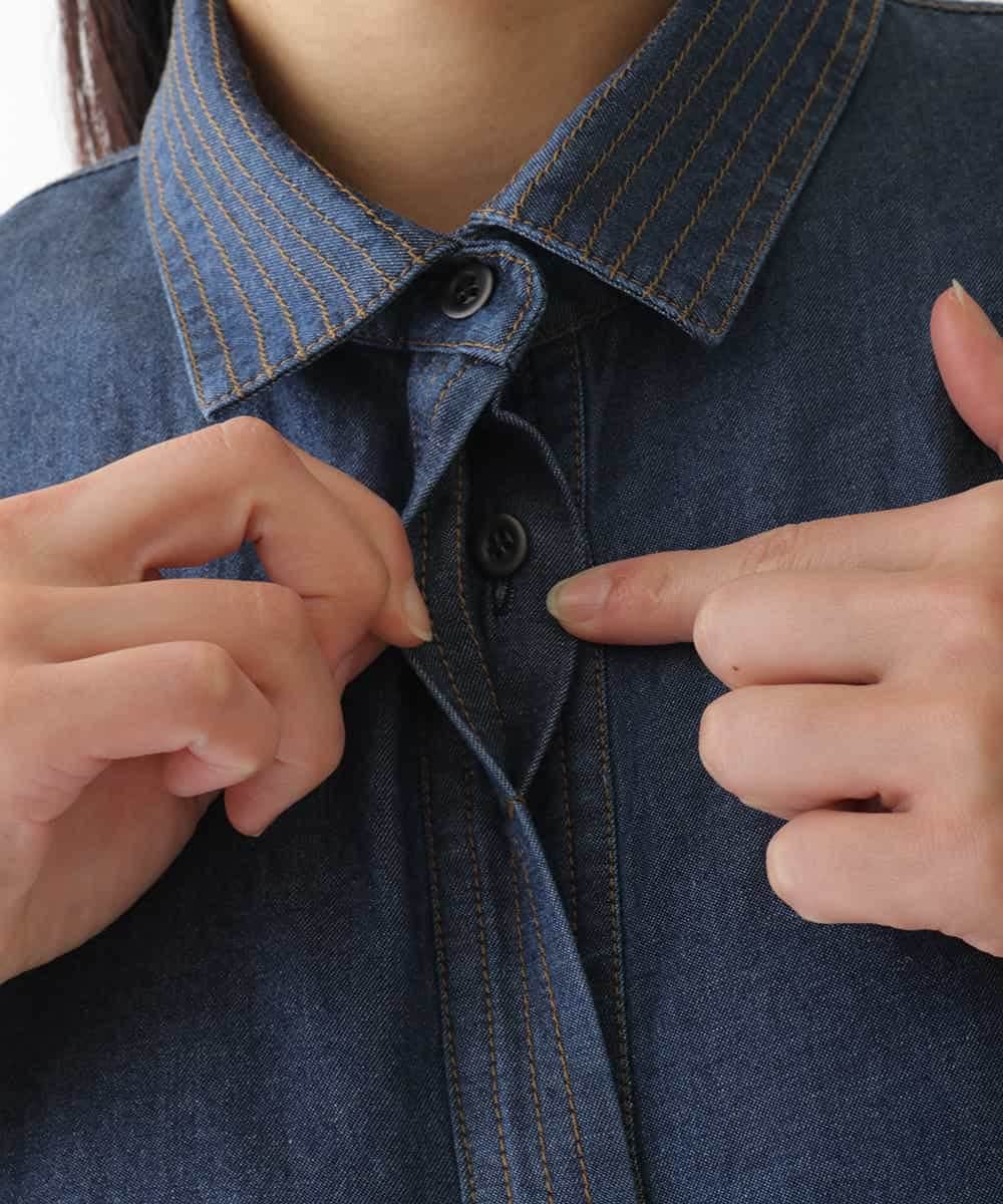 RBEJB02360 HIROKO BIS(ヒロコ ビス) ステッチポイントデニムワンピース ネイビー