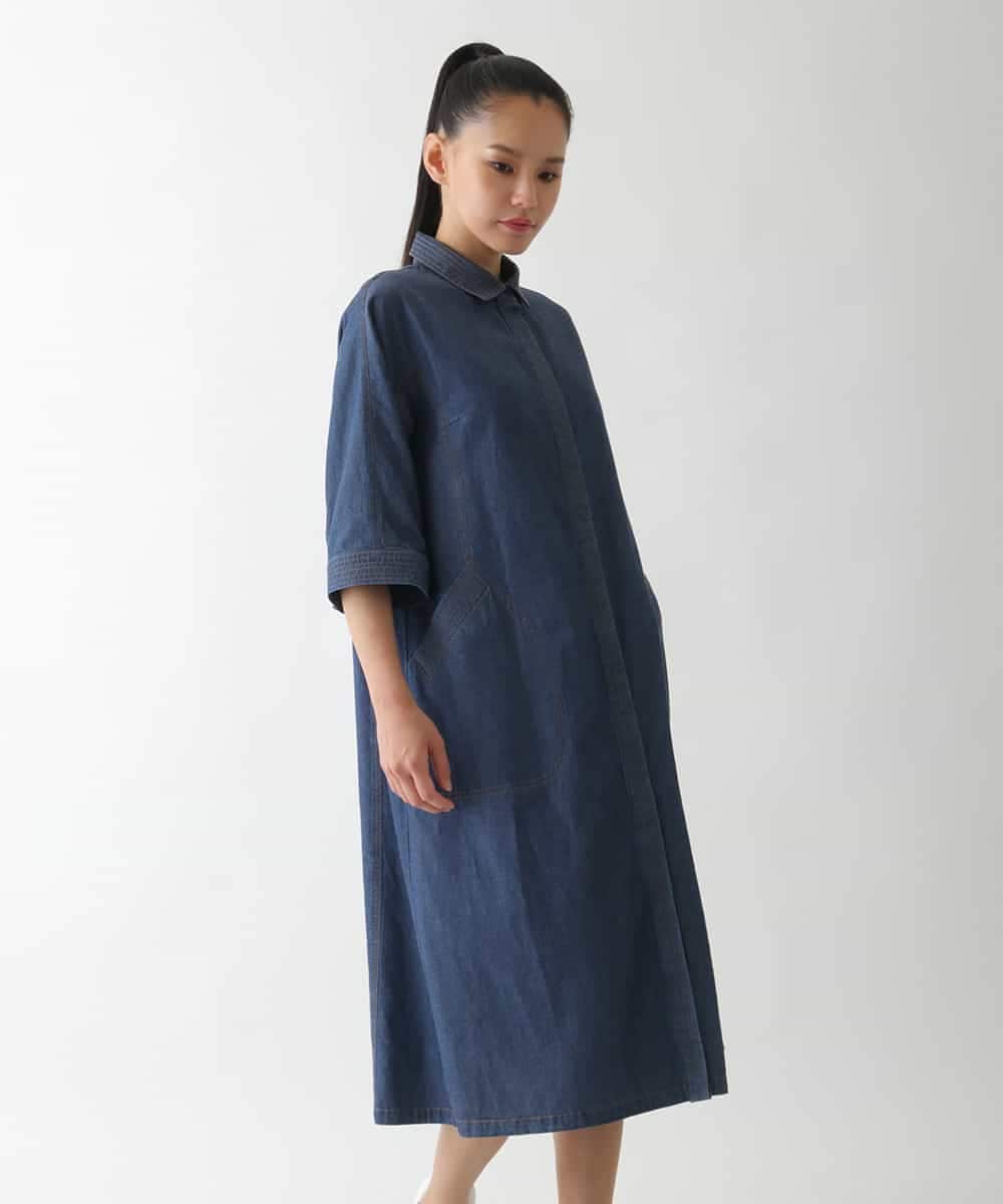 RBEJB02360 HIROKO BIS(ヒロコ ビス) ステッチポイントデニムワンピース ネイビー