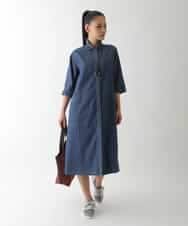 RBEJB02360 HIROKO BIS(ヒロコ ビス) ステッチポイントデニムワンピース ネイビー
