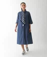 RBEJB02360 HIROKO BIS(ヒロコ ビス) ステッチポイントデニムワンピース ネイビー