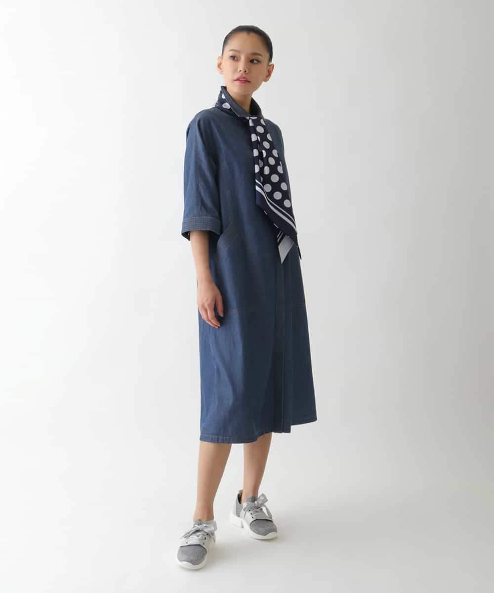 RBEJB02360 HIROKO BIS(ヒロコ ビス) ステッチポイントデニムワンピース ネイビー