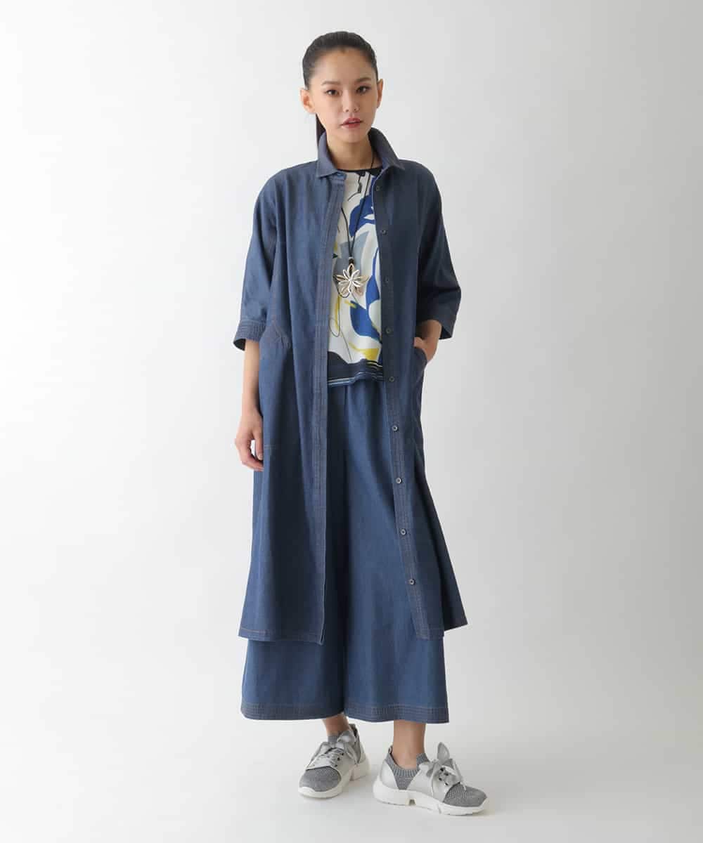 RBEJB02360 HIROKO BIS(ヒロコ ビス) ステッチポイントデニムワンピース ネイビー