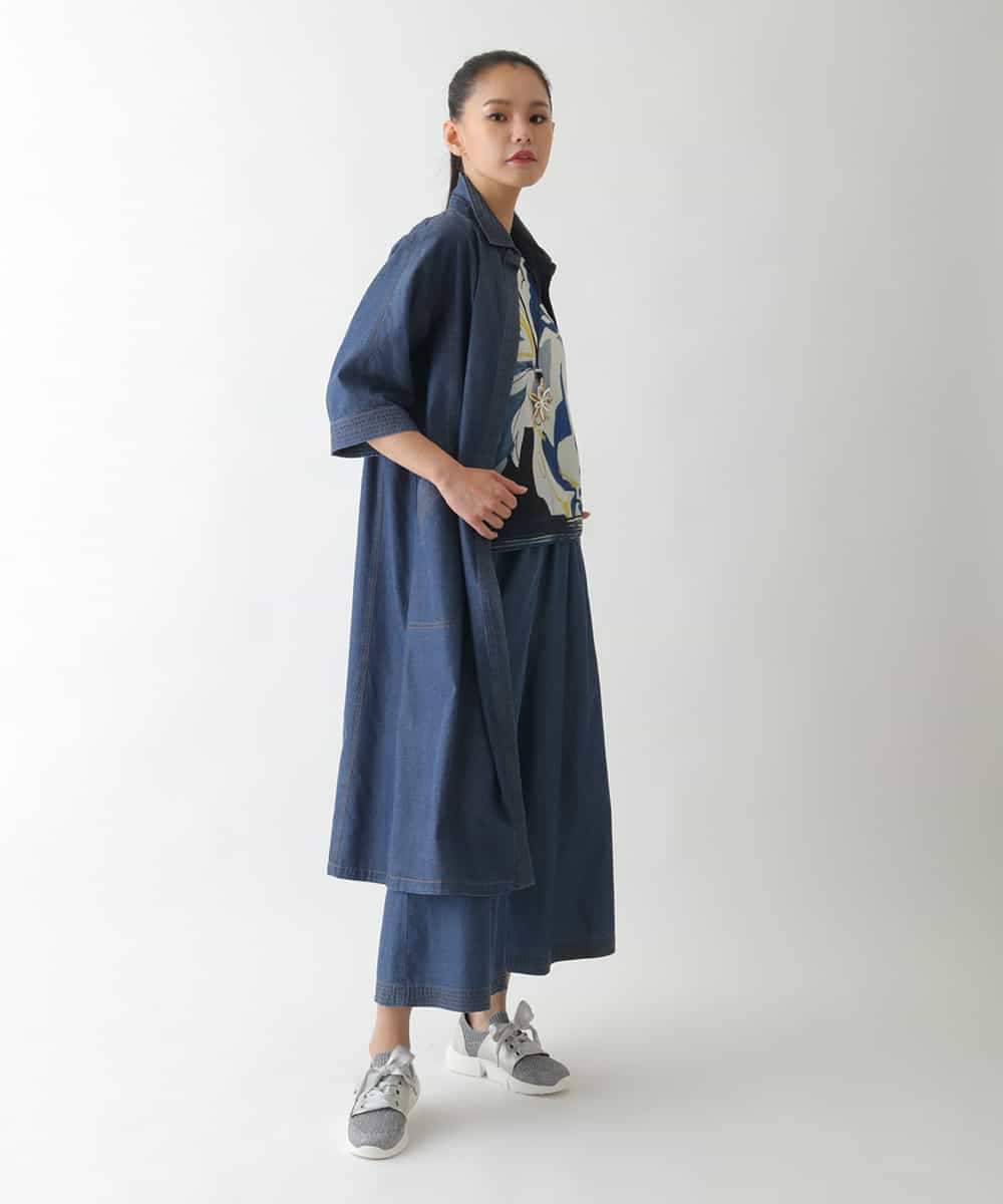 RBEJB02360 HIROKO BIS(ヒロコ ビス) ステッチポイントデニムワンピース ネイビー