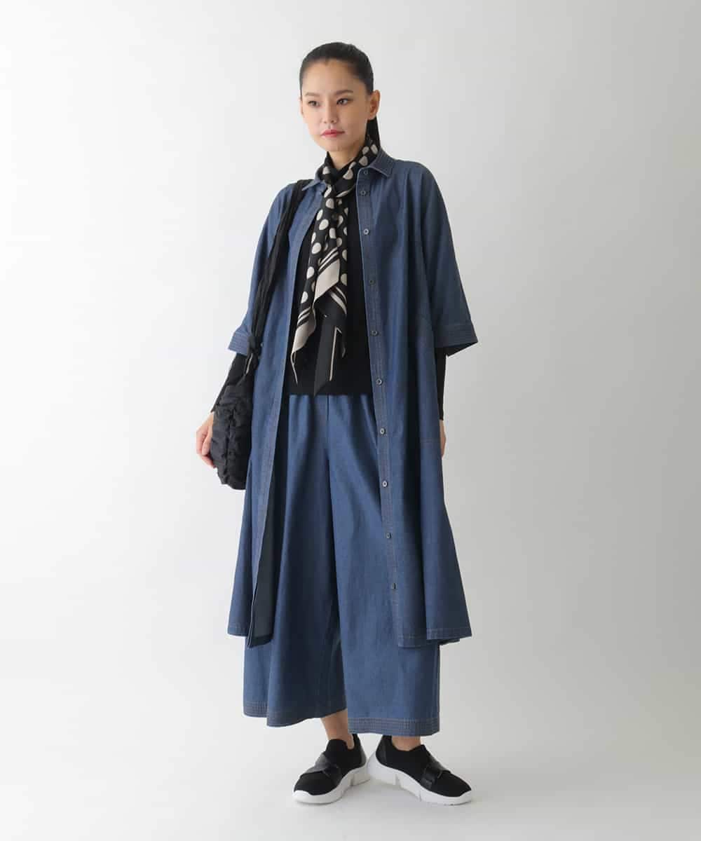 RBEJB02360 HIROKO BIS(ヒロコ ビス) ステッチポイントデニムワンピース ネイビー
