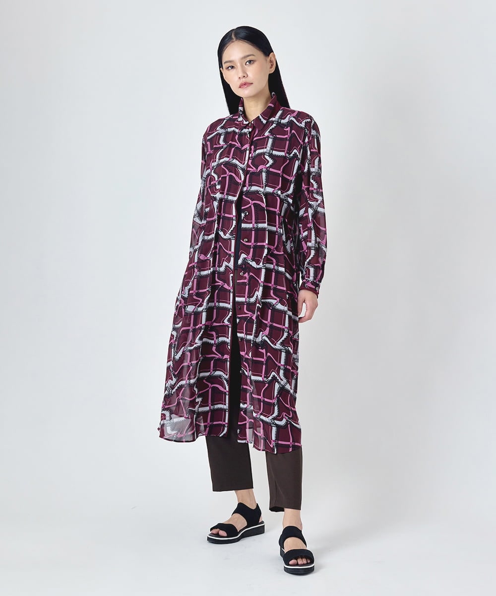 新品近年モデルHIROKO BIS ヒロコビス ワンピース 9 M半袖 ロング 変形チェックシアーワンピース(ワンピース) | HIROKO BIS(ヒロコ ビス