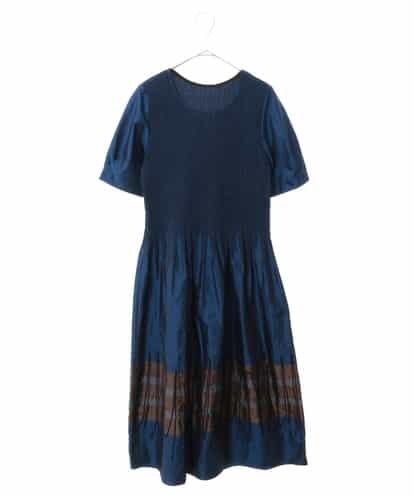 RBEJF11390 HIROKO BIS ★ループ柄シャーリング ジャガードドレス