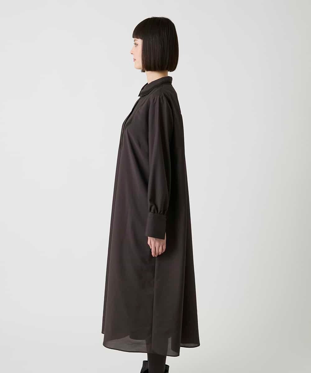 RBELE40490 HIROKO BIS(ヒロコ ビス) 変形レースデザインシャツワンピース ブラウン