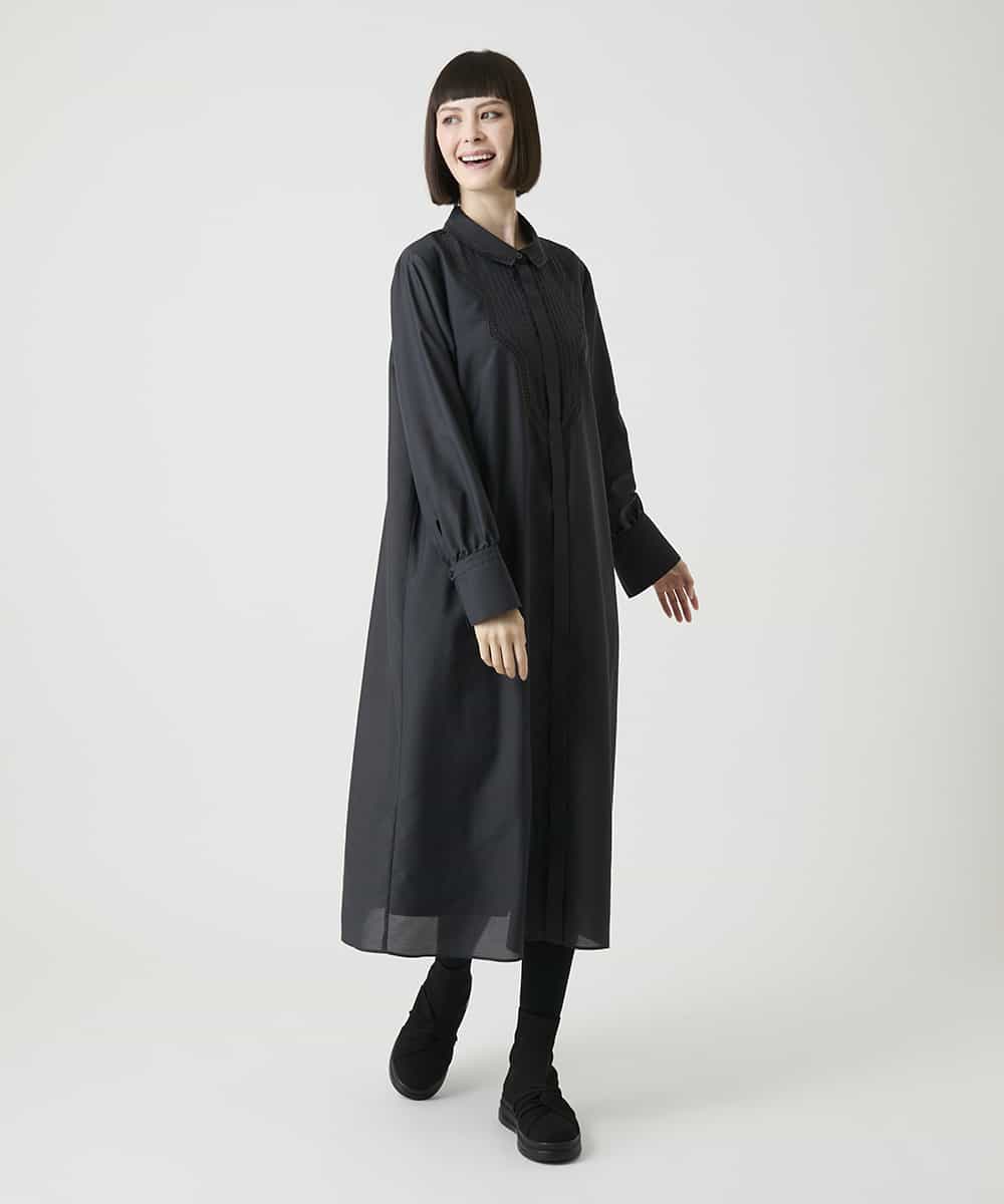 RBELE40490 HIROKO BIS(ヒロコ ビス) 変形レースデザインシャツワンピース ブラウン