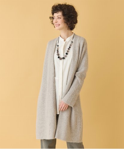 RBFAA20430 HIROKO BIS ヘアリーロングニットカーディガン