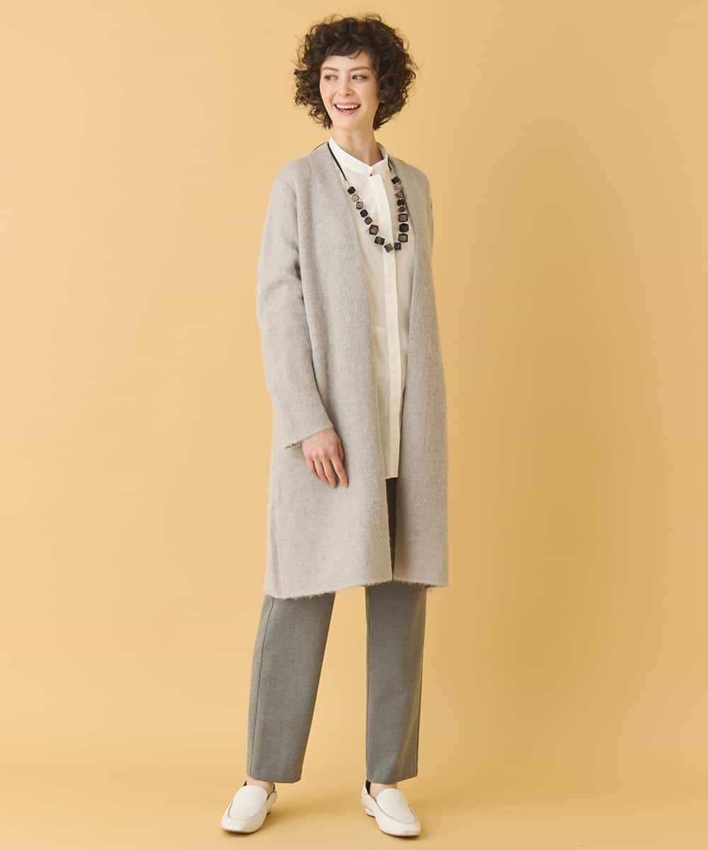 RBFAA20430 HIROKO BIS(ヒロコ ビス) ヘアリーロングニットカーディガン グレー