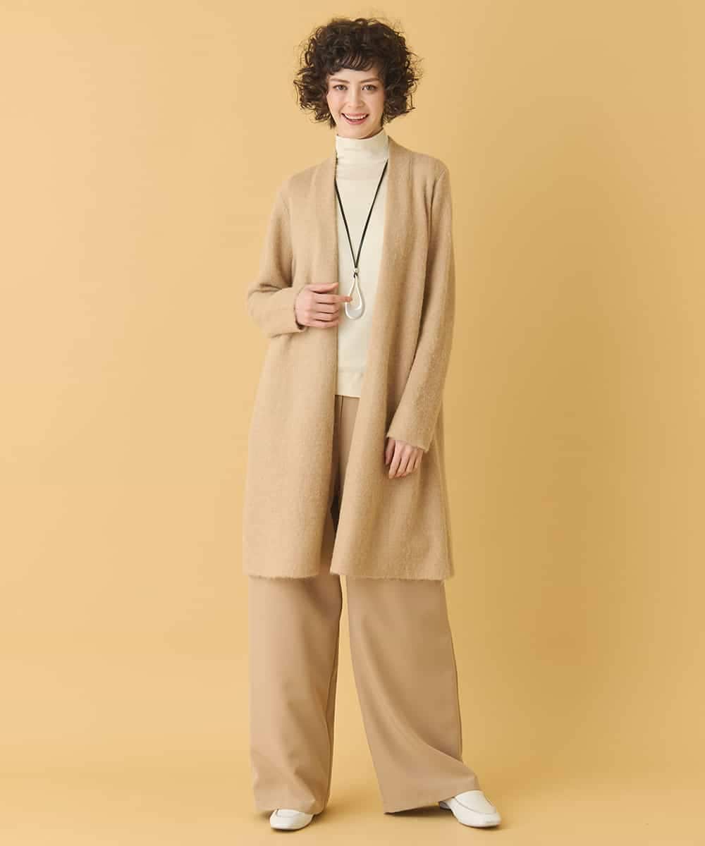 新品未使用　コットンニットロングカーディガン　47,300円 ヘアリーロングニットカーディガン(カーディガン) | HIROKO BIS(ヒロコ