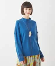 RBFAC80190 HIROKO BIS(ヒロコ ビス) ラメインターシャニットプルオーバー ブルー