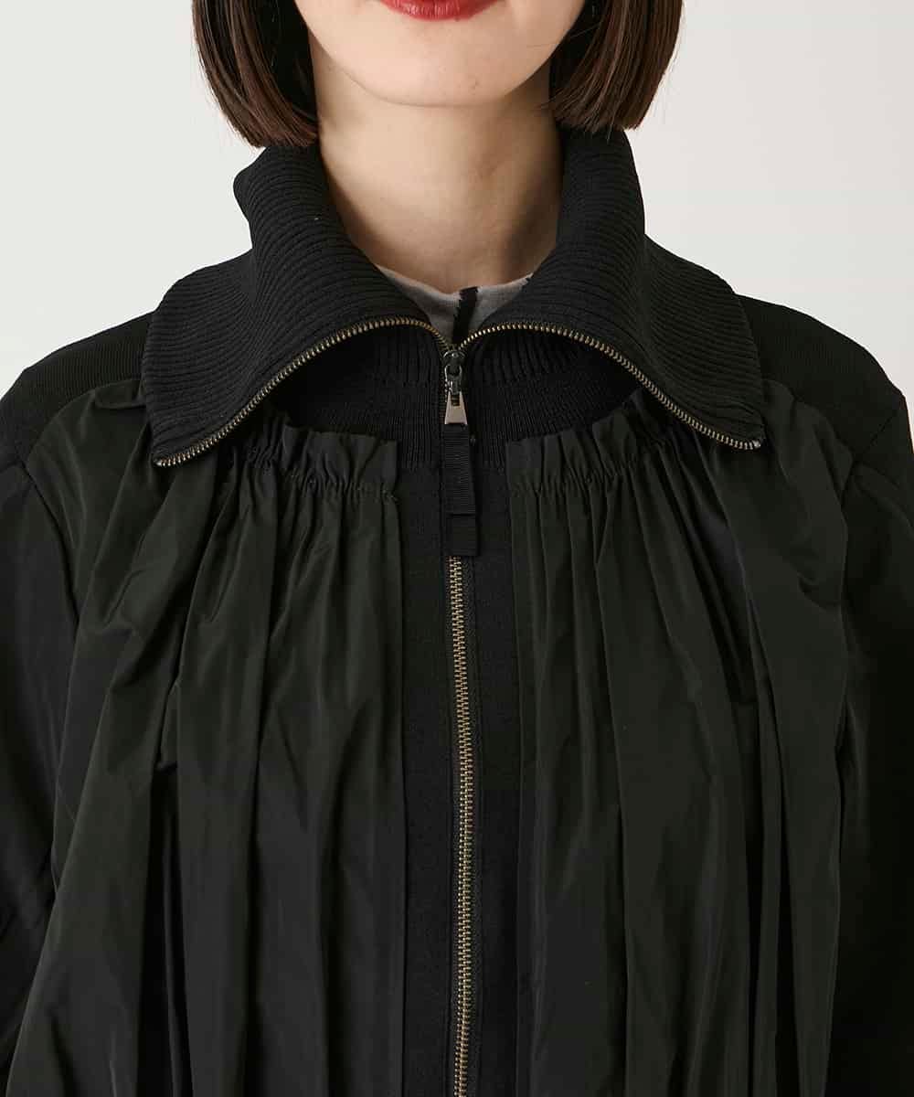 RBFAD30390 HIROKO BIS(ヒロコ ビス) 異素材ジョイントニットブルゾン ブラック