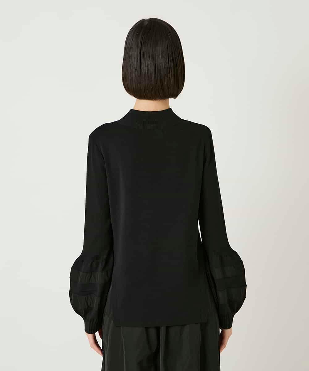 RBFAD31360 HIROKO BIS(ヒロコ ビス) 異素材ジョイントニットプルオーバー ブラック