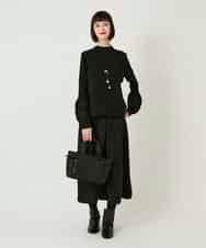 RBFAD31360 HIROKO BIS(ヒロコ ビス) 異素材ジョイントニットプルオーバー ブラック