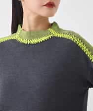 RBFAD35330 HIROKO BIS(ヒロコ ビス) プレーティング刺繍ニットプルオーバー グレー