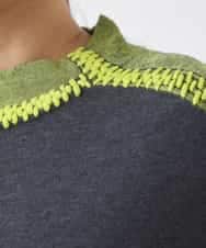 RBFAD35330 HIROKO BIS(ヒロコ ビス) プレーティング刺繍ニットプルオーバー グレー