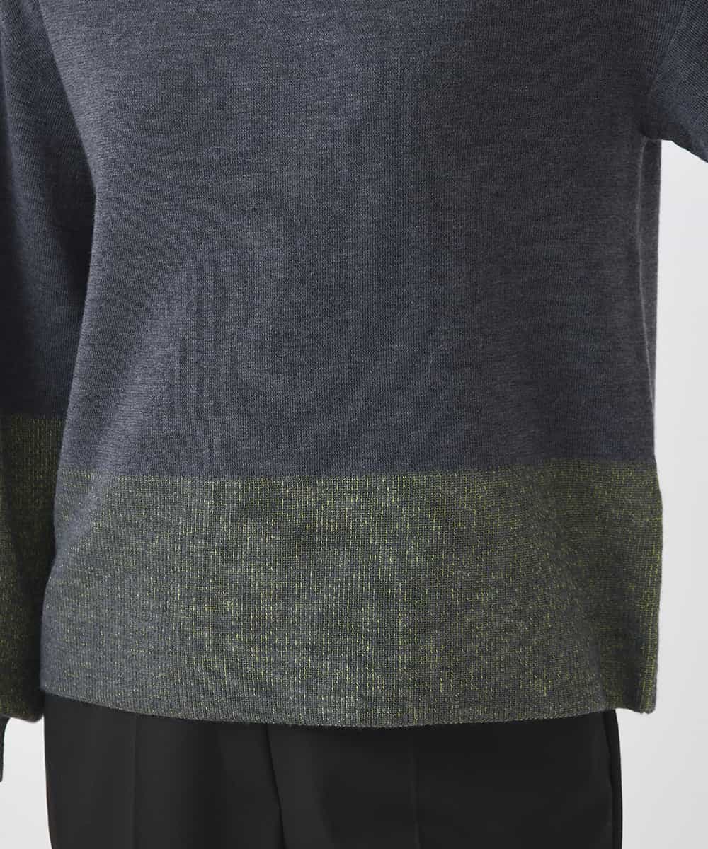 RBFAD35330 HIROKO BIS(ヒロコ ビス) プレーティング刺繍ニットプルオーバー グレー