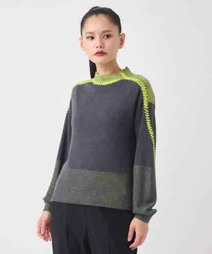 RBFAD35330 HIROKO BIS プレーティング刺繍ニットプルオーバー