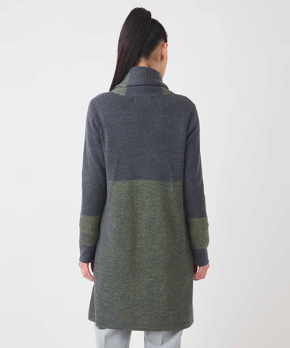 RBFAD37390 HIROKO BIS(ヒロコ ビス) プレーティング刺繍ニットロングカーディガン グレー