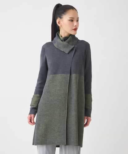 RBFAD37390 HIROKO BIS プレーティング刺繍ニットロングカーディガン