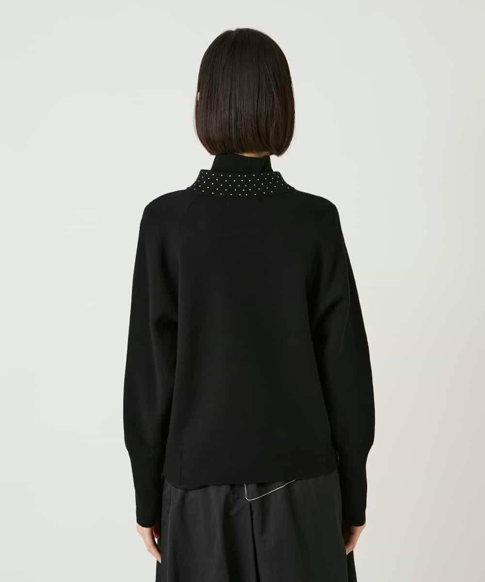 RBFAE45360 HIROKO BIS(ヒロコ ビス) スタッズアクセントニットカーディガン ブラック