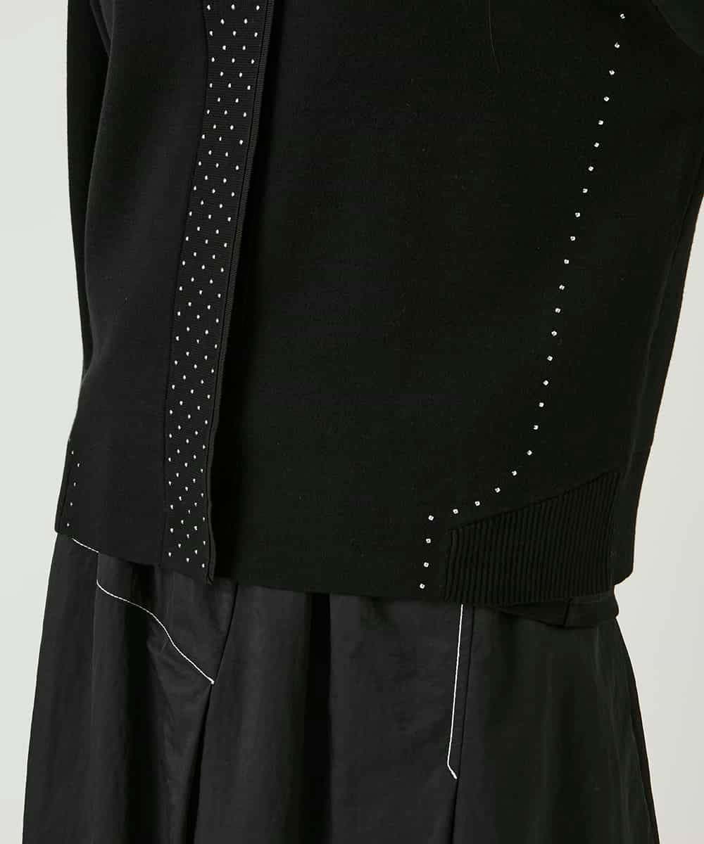 RBFAE45360 HIROKO BIS(ヒロコ ビス) スタッズアクセントニットカーディガン ブラック