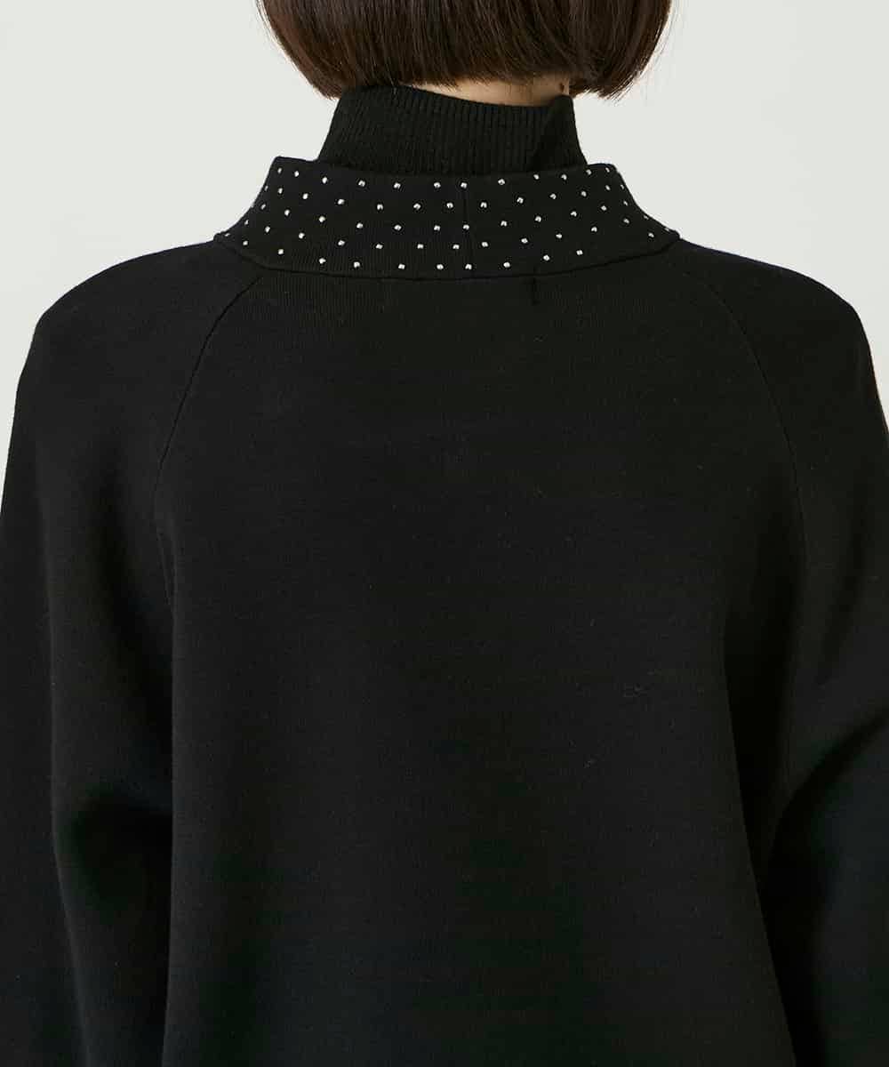 RBFAE45360 HIROKO BIS(ヒロコ ビス) スタッズアクセントニットカーディガン ブラック