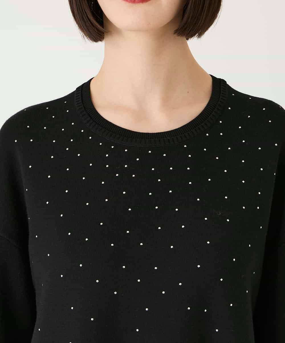 RBFAE46390 HIROKO BIS(ヒロコ ビス) スタッズアクセントニットチュニック ブラック