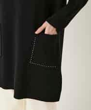 RBFAE46390 HIROKO BIS(ヒロコ ビス) スタッズアクセントニットチュニック ブラック