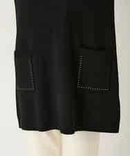 RBFAE46390 HIROKO BIS(ヒロコ ビス) スタッズアクセントニットチュニック ブラック