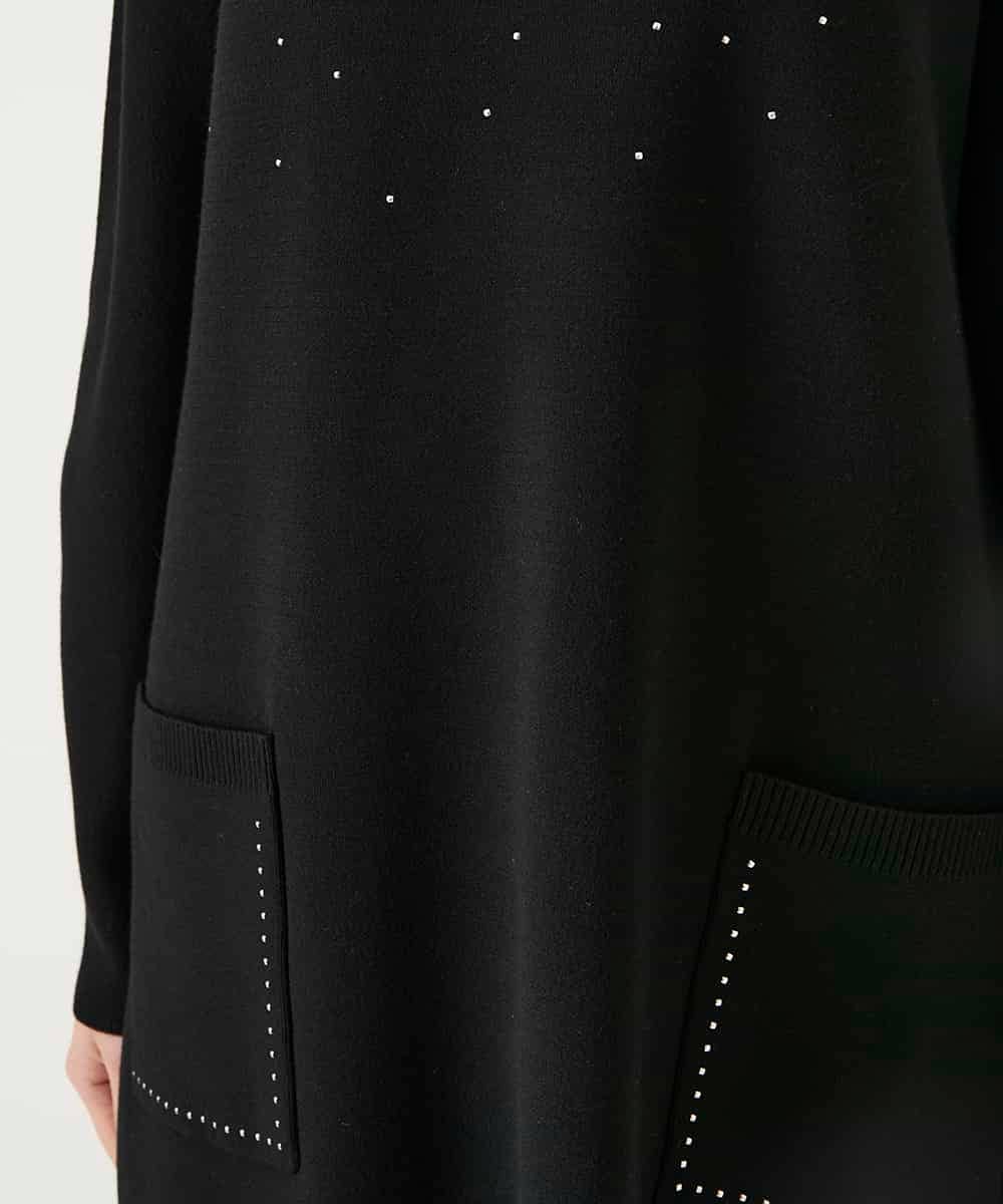 RBFAE46390 HIROKO BIS(ヒロコ ビス) スタッズアクセントニットチュニック ブラック
