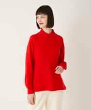 RBFAE47230 HIROKO BIS(ヒロコ ビス) リブネックデザインウールニットプルオーバー レッド