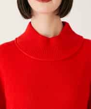 RBFAE47230 HIROKO BIS(ヒロコ ビス) リブネックデザインウールニットプルオーバー レッド