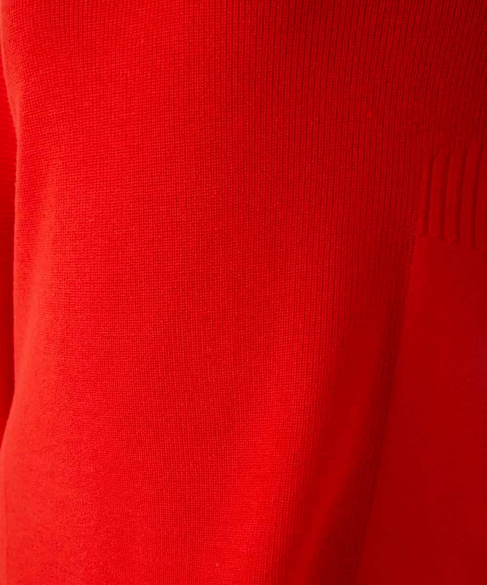 RBFAE47230 HIROKO BIS(ヒロコ ビス) リブネックデザインウールニットプルオーバー レッド