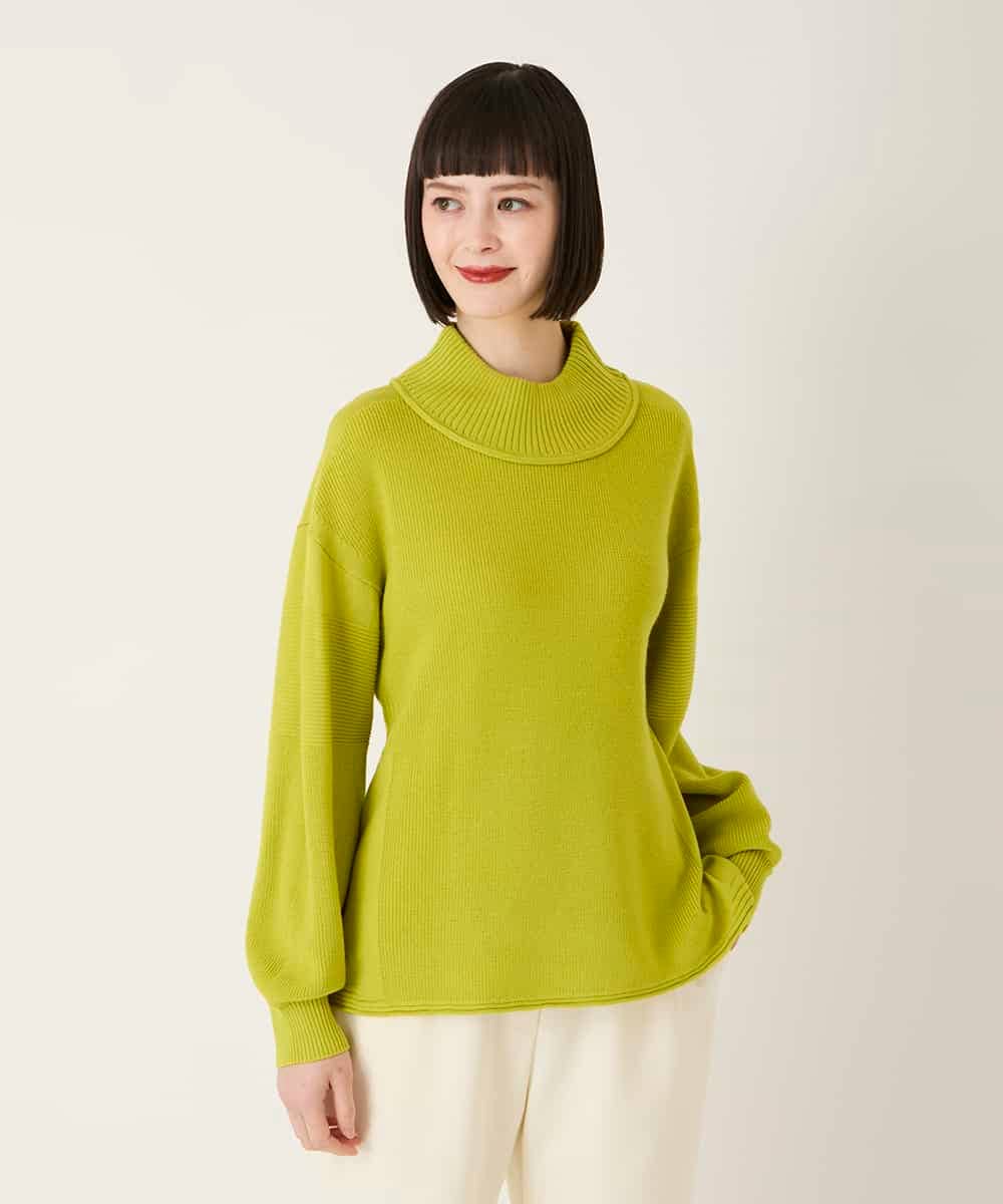 RBFAE47230 HIROKO BIS(ヒロコ ビス) リブネックデザインウールニットプルオーバー レッド