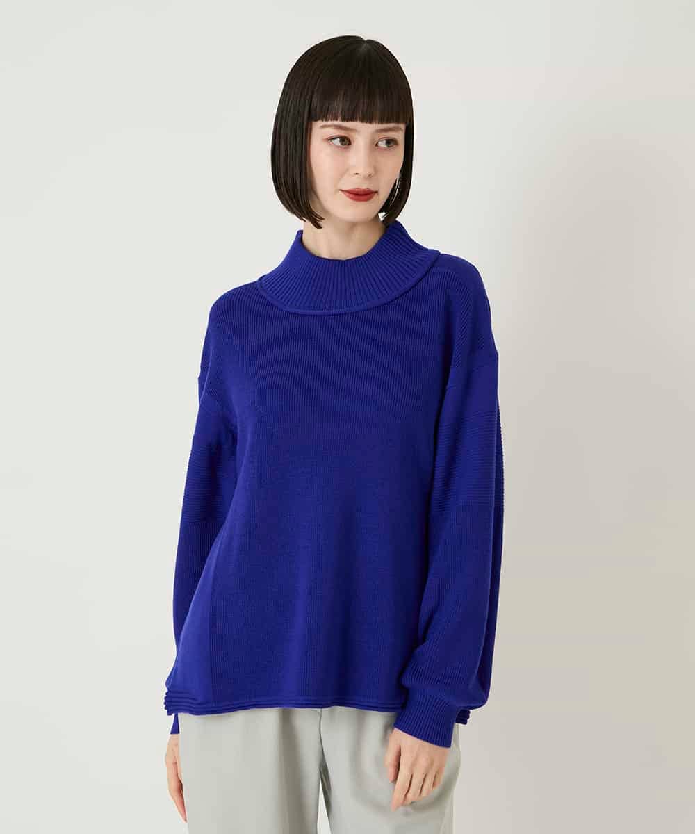 RBFAE47230 HIROKO BIS(ヒロコ ビス) リブネックデザインウールニットプルオーバー レッド