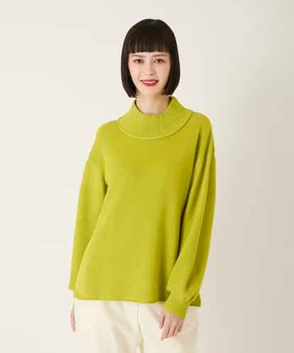 RBFAE47230 HIROKO BIS リブネックデザインウールニットプルオーバー