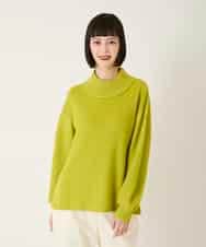 RBFAE47230 HIROKO BIS(ヒロコ ビス) リブネックデザインウールニットプルオーバー ライトイエロー