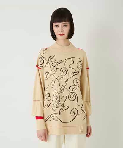 RBFAE50330  ニュアンス刺繍アクセントニットプルオーバー