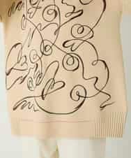 RBFAE50330 HIROKO BIS(ヒロコ ビス) ニュアンス刺繍アクセントニットプルオーバー ベージュ